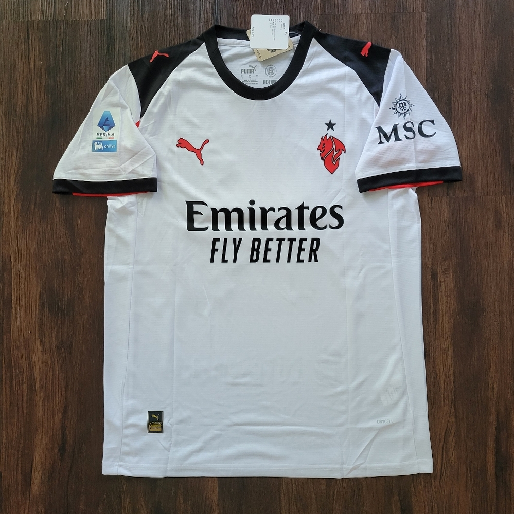 Christian Pulisic #11 AC Milan New Men's Seria A Puma White Away Soccer Jersey